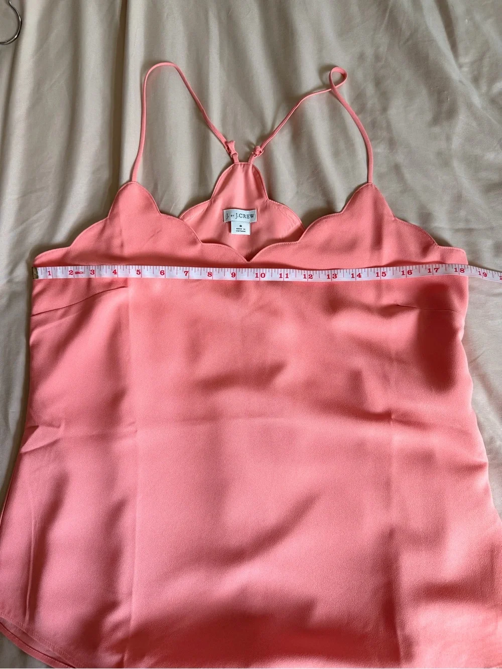 J. Crew Coral Pink Scallop-Edge Spaghetti Strap Camisole